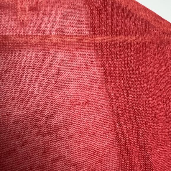 Eileen Fisher Linen Open Cardigan Red Womens Size Small Sheer Lightweight Travel - Picture 8 of 9